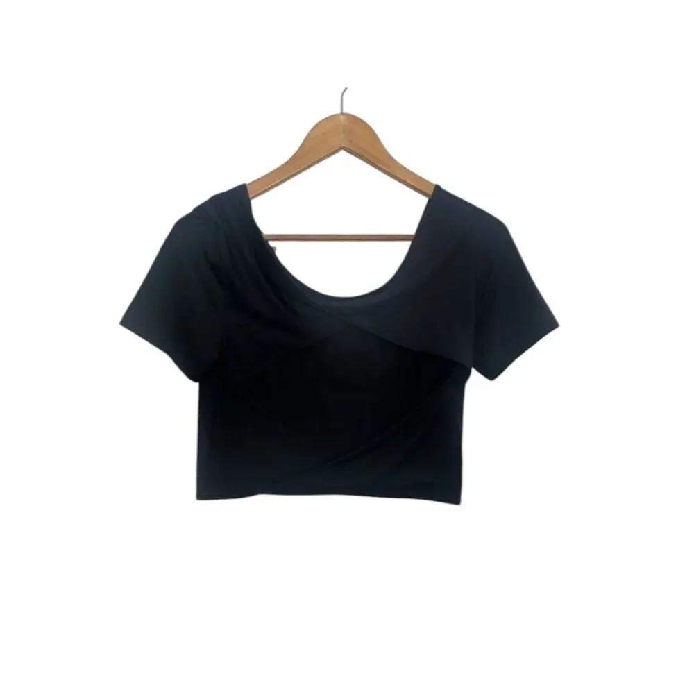 Nike One Womens Dri-Fit Crop Twist Short Sleeve Top Size XL